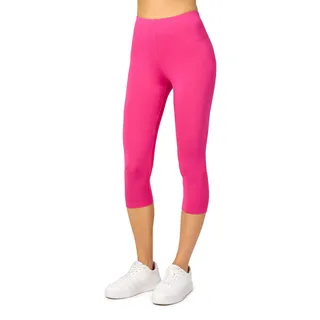 Merry Style Damen Leggings 3/4 Capri Leggings aus Viskose MS10-144 (Rosa, XS)