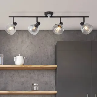 Brilliant Reflekt 4-flg. 4x D45, E14, 18W schwarz matt/rauchglas