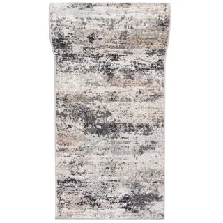 mazovia Teppich Läufer Flur - Modern Teppichläufer – Kurzflor, Weich - für Vorzimmer Eingangsbereich Schlafzimmer Küche Korridor - Abstrakt Muster - 60 cm Breite Grau Beige 2 60 x 100 cm