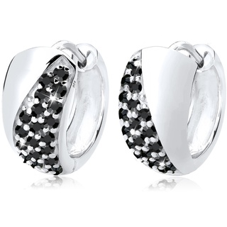 Paar Creolen »Creolen Elegant Kristalle Silber«, 869399-0 Schwarz + weiß mit Steinen