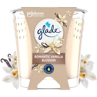 Glade Duftkerze, Romantic Vanilleblüte, angereichert mit ätherischen Ölen, vegan, 30-Stunden-Duft, 1 Kerze