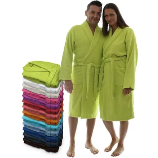 LEBENGOOD Bademantel für Damen, Herren, Unisex, Frottee 100% Baumwolle 400 gr, Flauschig, Kuschelig, Bunt, Leicht, Lang Kurz, Dusche, Größen Weicher Morgenmantel (XXL, Pistacho) - XXL