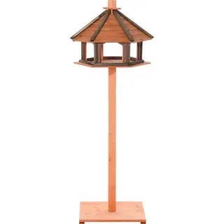 PawHut Vogelhaus, Ø52 x 130H cm, Vogelfutterhaus, hölzerner Vogelvilla, Futterhaus, Vogelständer, Vogel-Tischvogelhaus, Natur  Aosom