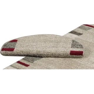 Peyer Syntex Stufenmatte Amber 149 Bordüre beige-rot 65 x 23,5 x 3,5 cm halbrund
