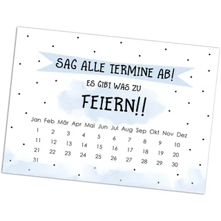 Nastami Save the Date Karten Geburtstag Sag alle Termine ab! BLAU Save the Date Karten deutsch Einladung Geburtstag DIN A6 (15 Stück, rosa)