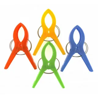 TSB Werk Strandtuch 4x Handtuchklammer XXL Wäscheklammer Strandtuch, Badetuch, Handtuch, Clips, Klammern