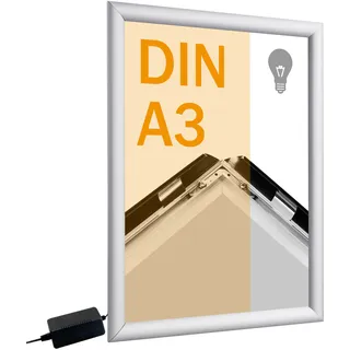 LED Klapprahmen A3 silber, Aluminium