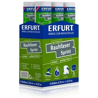 Erfurt Rauhfaser Tapete Sprint 20 m x 0,53 m 6 Rollen Weiß 1003232