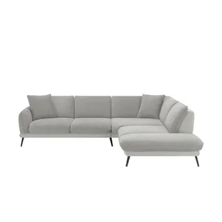 Medium Eckcouch Mikrofaser 3-Sitzer Grau