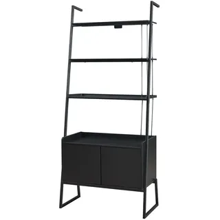 [en.casa] Leiterregal Bücherregal 184 x 80 x 40 cm Schwarz