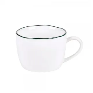 Lambert Tasse LAMBERT Kaffeetasse Piana Porzellan Weiß Basaltgrau (300ml)