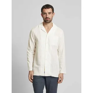 Freizeithemd mit Knopfleiste, Offwhite, S