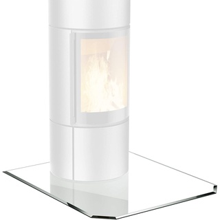 BIJON Glasplatte Sechseck für Kaminofen mit Dichtlippe, Glasbodenplatte - Funkenschutzplatte Glas mit Facettenschliff, Kamin Hitzeschutz, ESG Sicherheitsglas 50 x 100 cm x 6mm