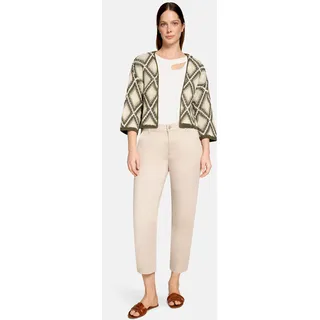 Cartoon Strickjacke mit Jacquard Khaki 40