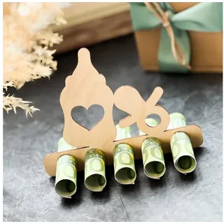 Spruchreif® Spardose Geldgeschenk Baby, Geschenke aus Holz, Geschenk zur Geburt