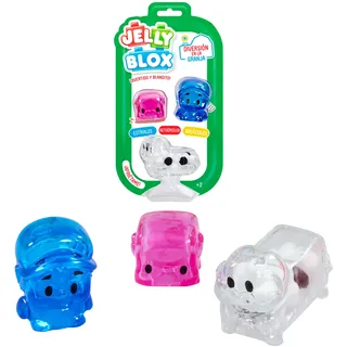 Bizak Jelly Blox Spaß auf dem Bauernhof, sensorisches Set mit 3 weichen und bunten Figuren, inklusive 1 Bauer und 2 Tieren, elastisches Spielzeug zum Zusammendrücken und Dehnen, ab 2 Jahren (64552942