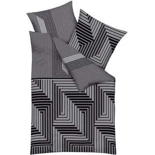 KAEPPEL Escape Grafisch Biber Schwarz 155 x 220 cm + 80 x 80 cm