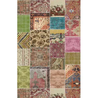 VILBER, Vinyl-Teppich, Patchwork, Flur, Küche, Wohnzimmer, Haus, Mehrfarbig, Verschiedene Größen, Maße: 100 x 155 cm, Sharif 01.