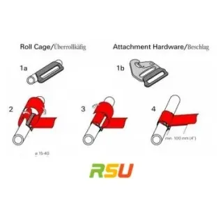 Schroth Gurt-Zubehoer - Schlaufhardware 2-Steg-Schieber für 2" Gurtband