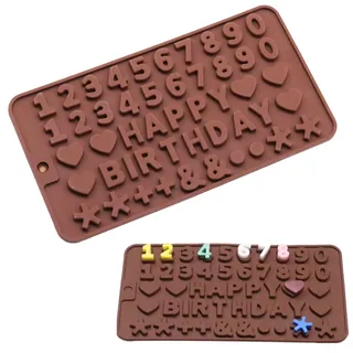 Silikon 3D Zahlenform Buchstaben Schokolade Kuchenform - A-Z & 0-9 Alphabet Schokolade Kuchenform, Gießformen 3D Gießform, Nummer Fondant Backform für Tortendeko, Jahrestag, Kindergeburtstag