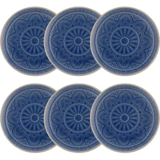 BUTLERS Frühstücksteller SUMATRA Ø21 cm blau 6er Set