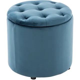 deluke Sitzhocker CUTUN Samt 44 x 42 x 44 cm Blau