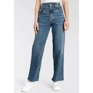 Gerade Jeans »Baggy Straight Recycled Denim«, mit High-Waist-Bund, Gr. 27 - Länge 34, harborblue, , 44929220-27 Länge 34