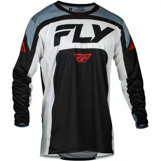 FLY RACING Lite 2024 Motocross Jersey, schwarz/weiß/grau, L - L