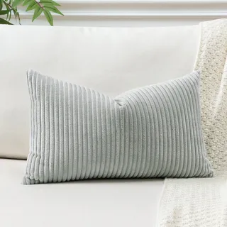 JOTOM 1 Stück Cord Kissenbezug Kissenhülle Dekorative Zierkissen Sofakissen Couchkissen Dekokissen Zierkissenbezug Deko Kissenbezüge für Sofa Wohnzimmer (30x50cm, Grau Grün)