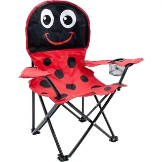 Linder Exclusiv Campingstuhl für Kinder Klappstuhl Gartenstuhl Kind Klappsessel Kinderklappstuhl Rot - Rot
