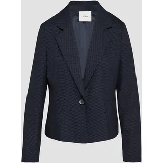 S.Oliver - Fein gepunkteter Blazer mit großen Taschen, Marine, 44