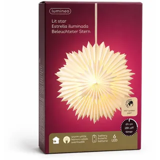 Lumineo Papierstern 40 cm Weiß