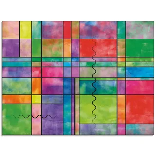 Glasbild ARTLAND "Bunt Abstrakt", bunt (farbe bild(er): bunt), B:80cm H:60cm, Bilder, in verschiedenen Größen