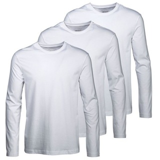 Man's World Langarmshirt (Packung, 3-tlg., 3er-Pack) aus reiner Baumwolle weiß 56/58 (XL)