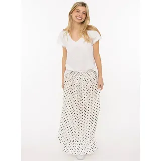 Zwillingsherz Maxirock "Classic Dots" knöchellang, elastischer Bund, mit Punkten weiß L/XL