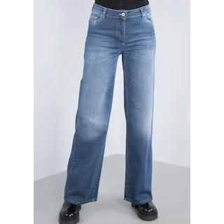 Please Jeans 5-Pocket-Jeans mit weitem Bein blau