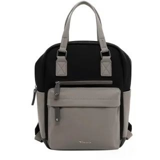 Rucksack TAMARIS "Rucksack TAS Gianna", Damen, Gr. B/H/T: 31cm x 34cm x 17cm, schwarz (schwarz, grau 108), Polyurethane, Rucksäcke Rucksack