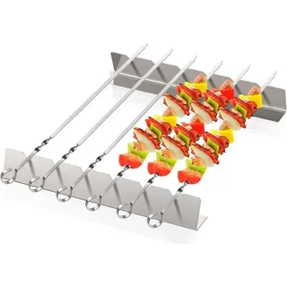 luxuskollektion Grillbesteck-Set 6 Stück Edelstahl weiß
