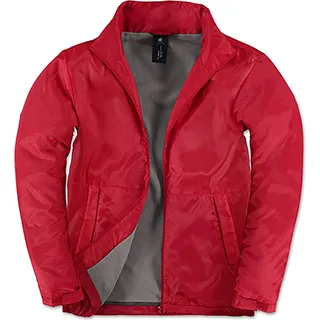 B&C JM825 | Herren Multi-Active Jacke mit versteckter Kapuze - Farbe: Red/Warm Grey - Größe: 3XL - Rot - 3XL
