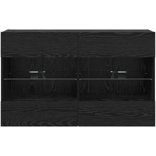 vidaXL TV-Wandschrank 98,5 x 30 x 60,5 cm Schwarz Eichen-Optik Holz