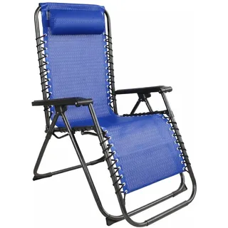 Mojawo Luxus Comfort Liegestuhl 67 x 175 x 108 cm blau 1 St.