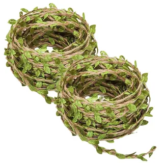 VIVIIHOO 20m Künstliche Lianen Grün Blätter Deko Girlande Kunst Efeu Blätter Girlande für DIY Hochzeit Party Wanddeko