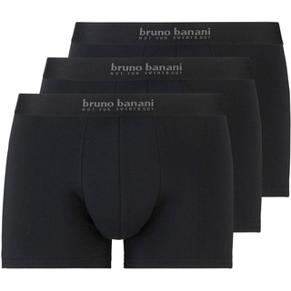 Boxershorts BRUNO BANANI "Short 3Pack Energy Cotton" Gr. XXXL, 3 St., schwarz Herren Unterhosen Boxershorts Schriftzug am Bund