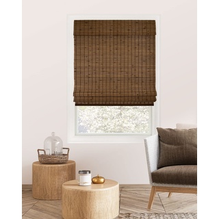 CHICOLOGY Blenden, Lampenschirme, römische Fenster-Sonnenblenden für Zuhause Bambus-Sonnenschutz für Terrasse, Jalousien und Sonnenschirme, Fensterschatten, Tannenzapfen, 27" W X 64" H