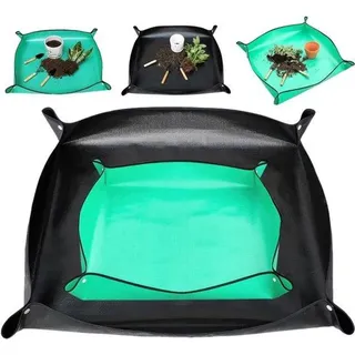 Famanu Pflanzenmatten Set - Wasserfestes Design - 2 Stück 100x100 cm - Schwarz