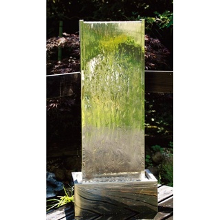 Köhko Gartenbrunnen "MURO " mit LED aus Edelstahl Wasserwand für Garten Terrasse
