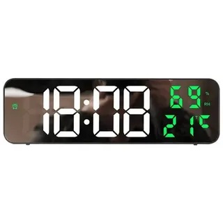 COFI 1453 Funktischuhr Digitale LED-Uhr mit Temperatur und Datum Anzeige in Grün grün