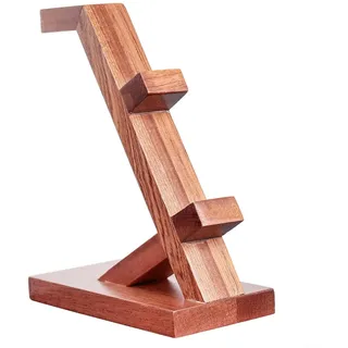 EXTRWORY Stilvoller Controller-Ständer aus Holz für Gamer, 2-stöckiges Design, rutschfeste Silikon-Pads für PS5, PS4, Xbox One Serie X Switch (braun)