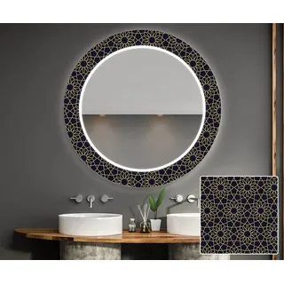 Artforma Runde Dekorativer Spiegel mit LED-Beleuchtung 80x80 cm - mit LED Beleuchtung - LED Farbe Kaltweiß 7000K - Individuell Nach Maß - Beleuch... - Transparent
