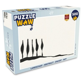 MuchoWow Puzzle Landschaft - Abstrakt - Schwarz und weiß, 500 Puzzleteile, Foto-Puzzle, Bilderrätsel, Puzzlespiele, Spielzeug bunt